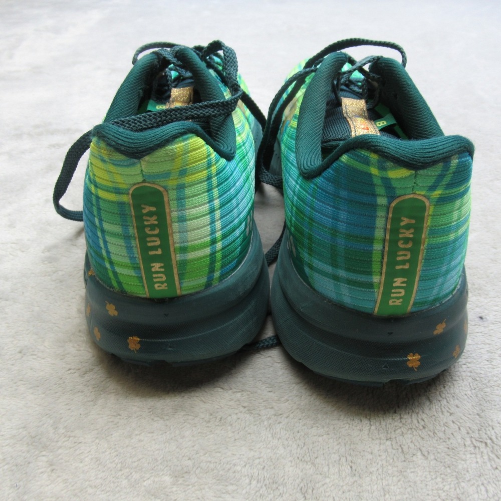 Brooks Womens Shoes 9 B Green Plaid Launch 8 Run Lucky Lightweight Running - Picture 9 of 15